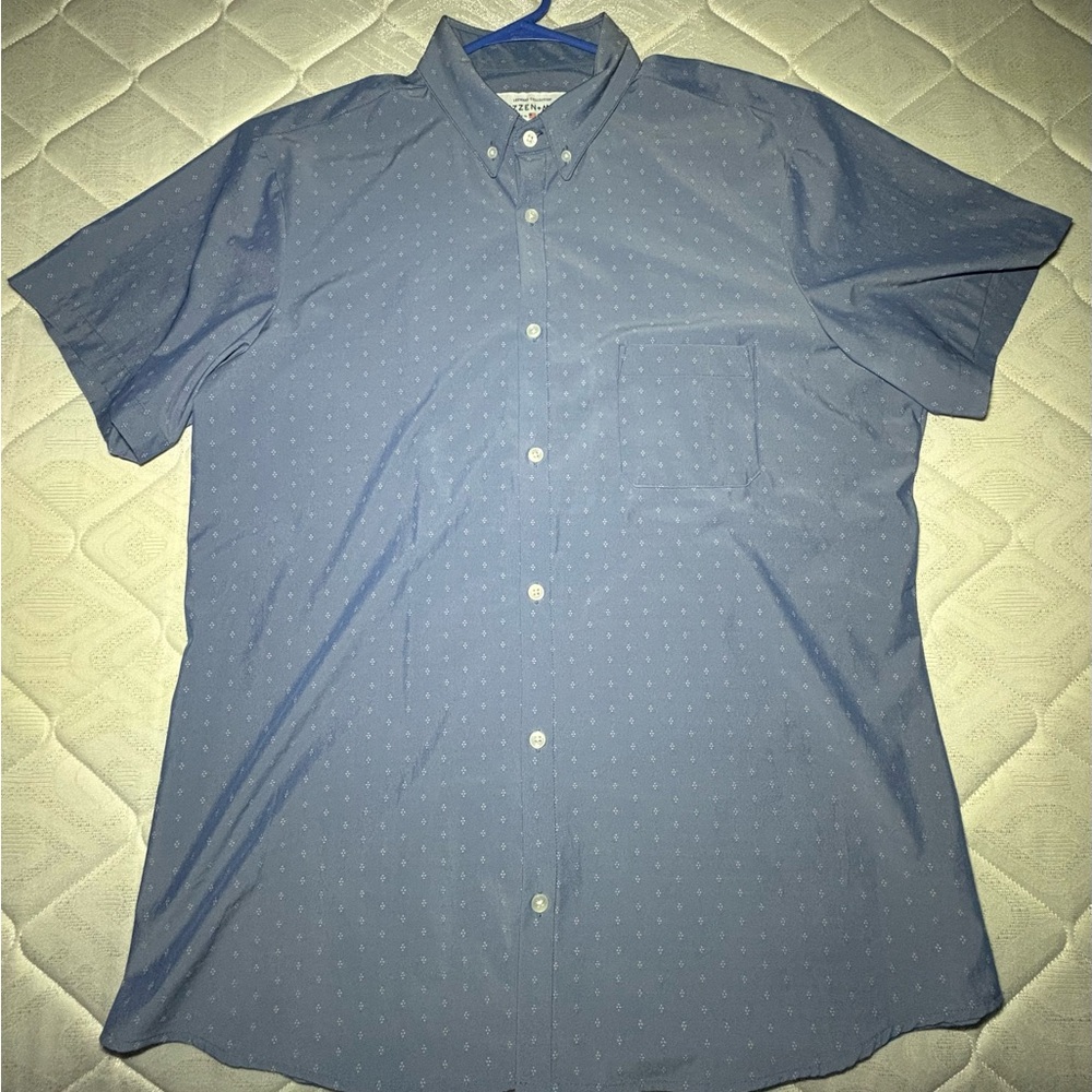 Mizzen+Main Blue Button up short sleeve men’s xxl trim fit